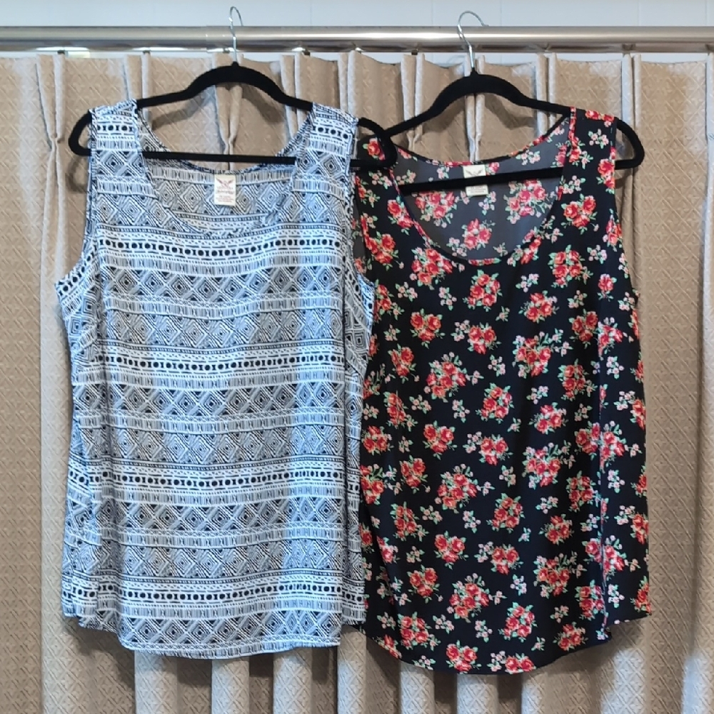 Bundle! 2 Women's Size 1X Faded Glory Sleeveless Top
